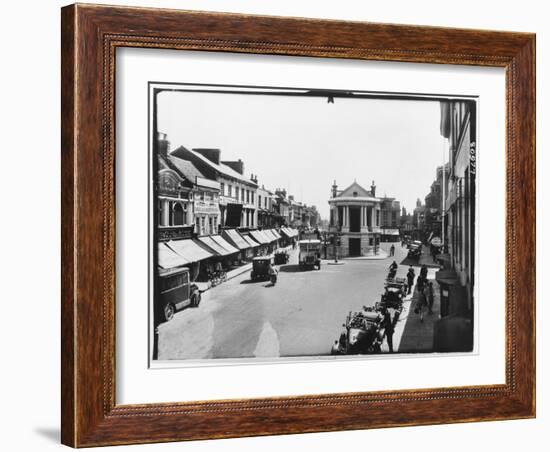 Ashford, Kent the High Street, with an Open Top Bus Signed Maidstone-null-Framed Photographic Print