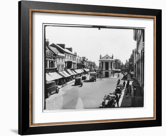 Ashford, Kent the High Street, with an Open Top Bus Signed Maidstone-null-Framed Photographic Print