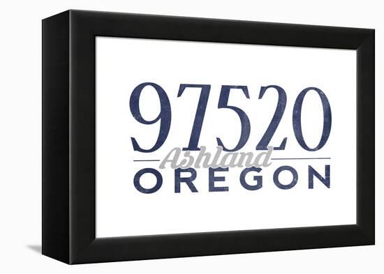 Ashland, Oregon - 97520 Zip Code (Blue)-Lantern Press-Framed Stretched Canvas