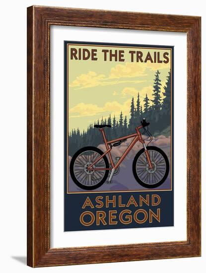 Ashland, Oregon - Ride the Trails-Lantern Press-Framed Art Print