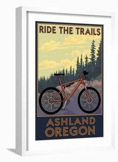 Ashland, Oregon - Ride the Trails-Lantern Press-Framed Art Print