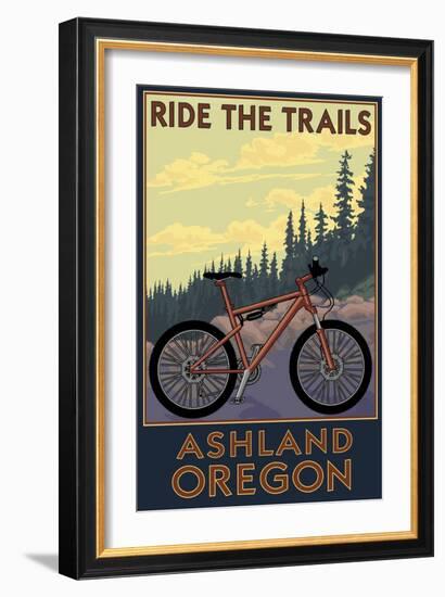 Ashland, Oregon - Ride the Trails-Lantern Press-Framed Art Print