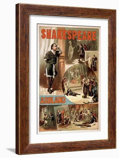 Ashland, Oregon - William Shakespeare "Hamlet" Theatre Poster-Lantern Press-Framed Art Print