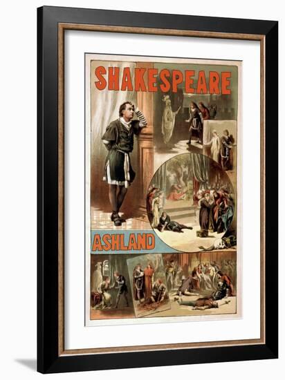 Ashland, Oregon - William Shakespeare "Hamlet" Theatre Poster-Lantern Press-Framed Art Print