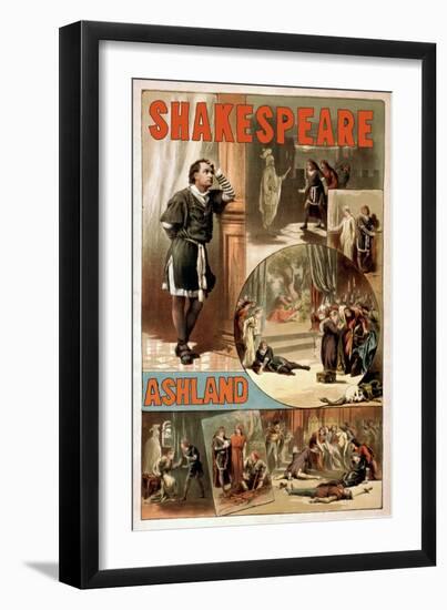 Ashland, Oregon - William Shakespeare "Hamlet" Theatre Poster-Lantern Press-Framed Art Print