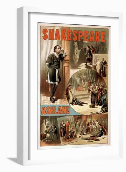 Ashland, Oregon - William Shakespeare "Hamlet" Theatre Poster-Lantern Press-Framed Art Print