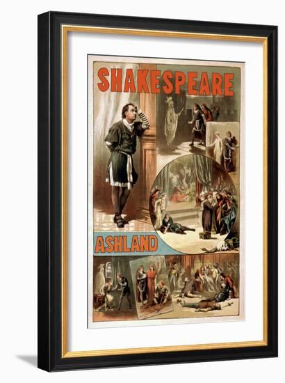 Ashland, Oregon - William Shakespeare "Hamlet" Theatre Poster-Lantern Press-Framed Art Print