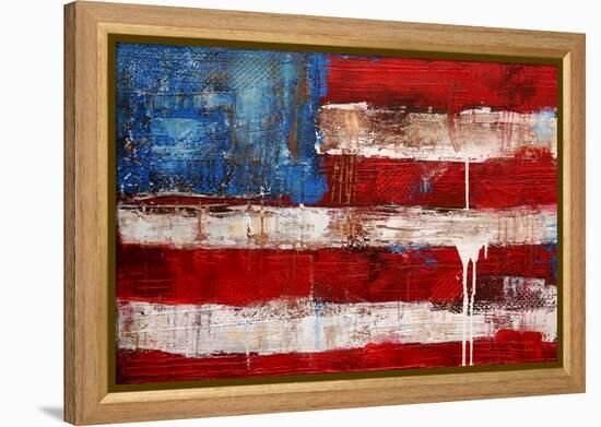 Ashley American Flag-Erin Ashley-Framed Stretched Canvas