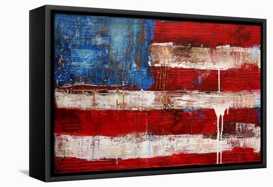 Ashley American Flag-Erin Ashley-Framed Stretched Canvas