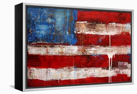 Ashley American Flag-Erin Ashley-Framed Stretched Canvas