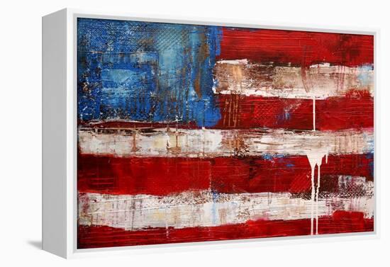 Ashley American Flag-Erin Ashley-Framed Stretched Canvas