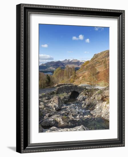 Ashness Bridge and Barrow Beck, Derwent Water and Skiddaw, Lake District Nat'l Park, England-Chris Hepburn-Framed Photographic Print