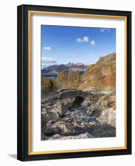 Ashness Bridge and Barrow Beck, Derwent Water and Skiddaw, Lake District Nat'l Park, England-Chris Hepburn-Framed Photographic Print