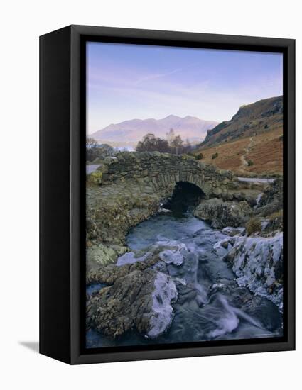 Ashness Bridge and Frozen Beck, Lake District National Park, Cumbria, England, UK, Europe-Neale Clarke-Framed Premier Image Canvas