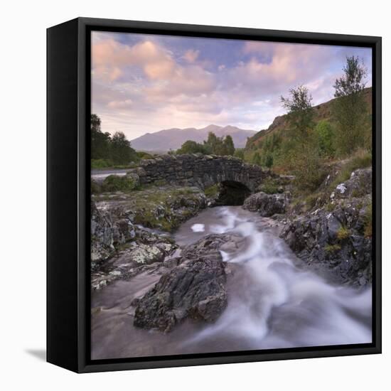 Ashness Bridge in the Lake District National Park, Cumbria, England. Autumn (September)-Adam Burton-Framed Premier Image Canvas