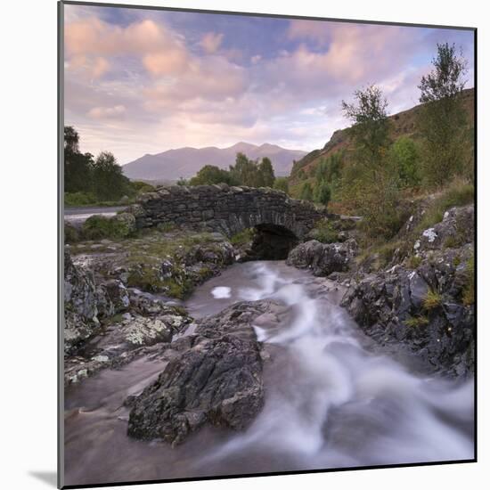 Ashness Bridge in the Lake District National Park, Cumbria, England. Autumn (September)-Adam Burton-Mounted Photographic Print