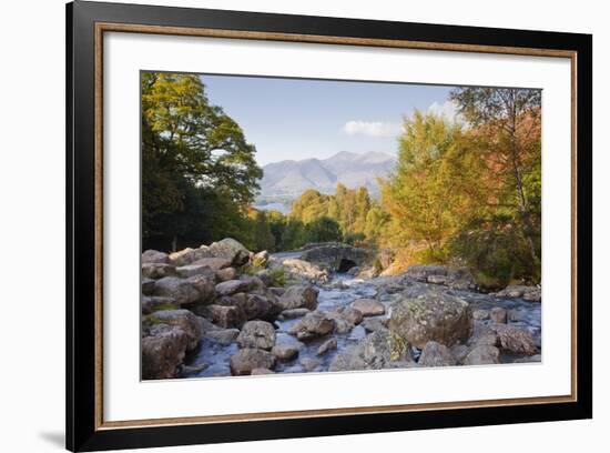 Ashness Bridge with the Skiddaw Range Near to Keswick, Lake District Nat'l Pk, Cumbria, England, UK-Julian Elliott-Framed Photographic Print