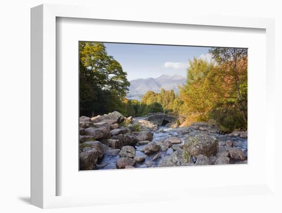 Ashness Bridge with the Skiddaw Range Near to Keswick, Lake District Nat'l Pk, Cumbria, England, UK-Julian Elliott-Framed Photographic Print