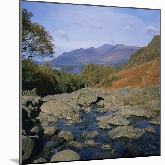 Ashness Bridger with Skiddaw Behind, Lake District National Park, Cumbria, England, UK-Roy Rainford-Mounted Photographic Print