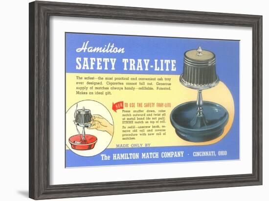 Ashtray Lamp Advertisement-null-Framed Art Print