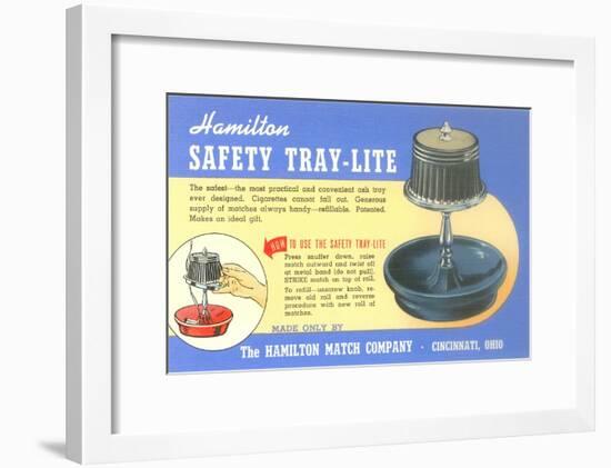 Ashtray Lamp Advertisement-null-Framed Art Print