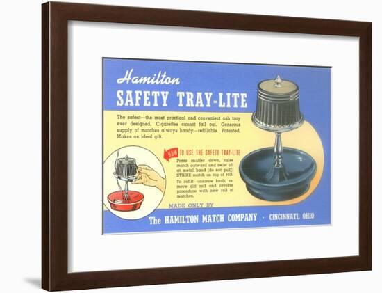 Ashtray Lamp Advertisement-null-Framed Art Print