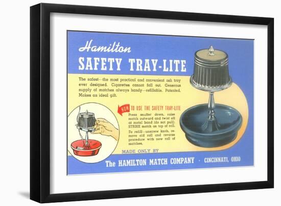 Ashtray Lamp Advertisement-null-Framed Art Print