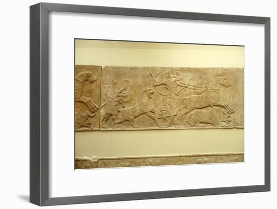 Ashurnasirpal II killing lions, c645 BC-635 BC-Unknown-Framed Giclee Print