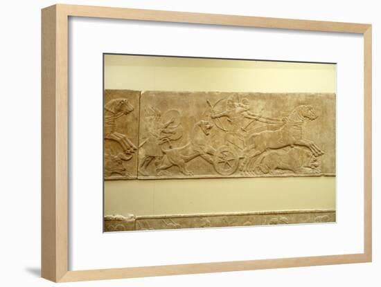 Ashurnasirpal II killing lions, c645 BC-635 BC-Unknown-Framed Giclee Print