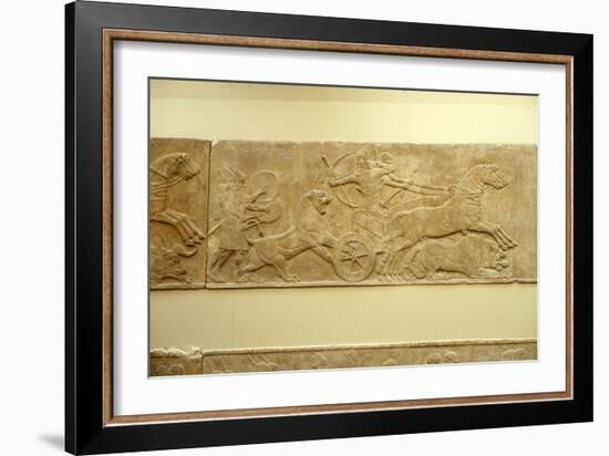 Ashurnasirpal II killing lions, c645 BC-635 BC-Unknown-Framed Giclee Print