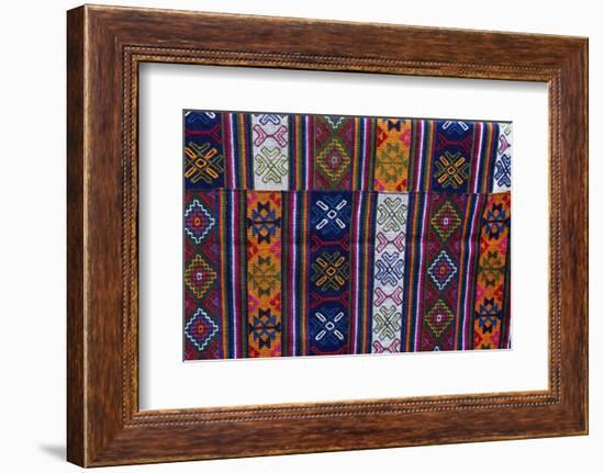 Asia, Bhutan, Bumthang. Bhutanese Textile.-Kymri Wilt-Framed Photographic Print