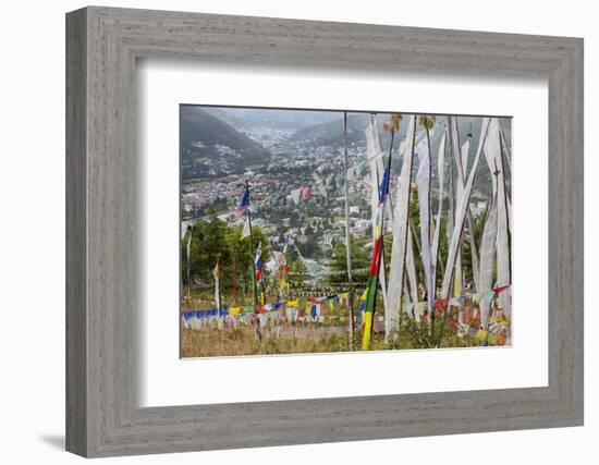 Asia, Bhutan, Prayer Flags Overlooking Thimphu-Ellen Goff-Framed Photographic Print