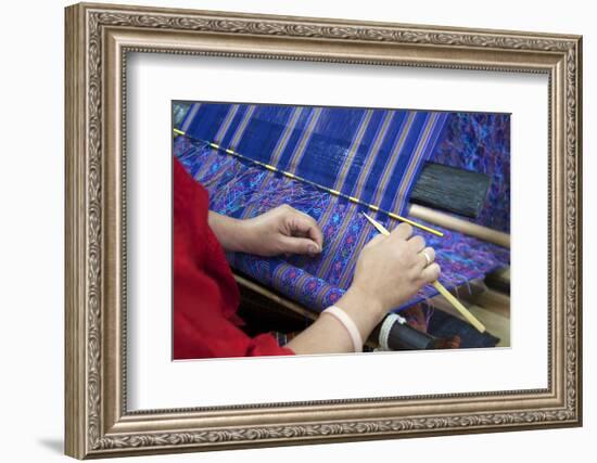 Asia, Bhutan, Thimpu. Bhutanese Textile Weaver.-Kymri Wilt-Framed Photographic Print