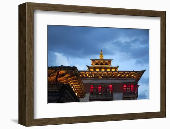 Asia, Bhutan, Thimpu. Tashichho Dzong Roofline-Kymri Wilt-Framed Photographic Print