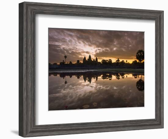 Asia, Cambodia, Angkor Watt, Siem Reap, Sunrise reflections at Angkor Wat-Terry Eggers-Framed Photographic Print