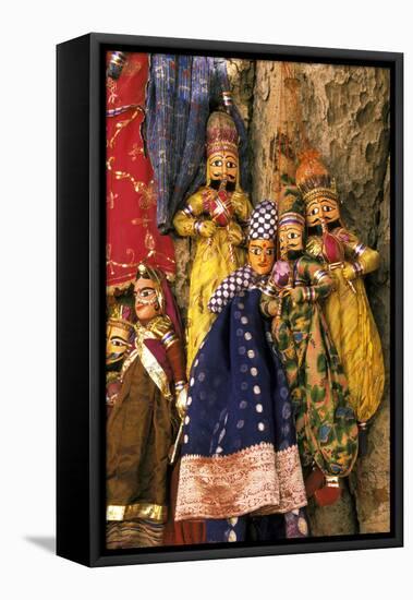 Asia, India, Amber. Paper mache puppets.-Claudia Adams-Framed Premier Image Canvas