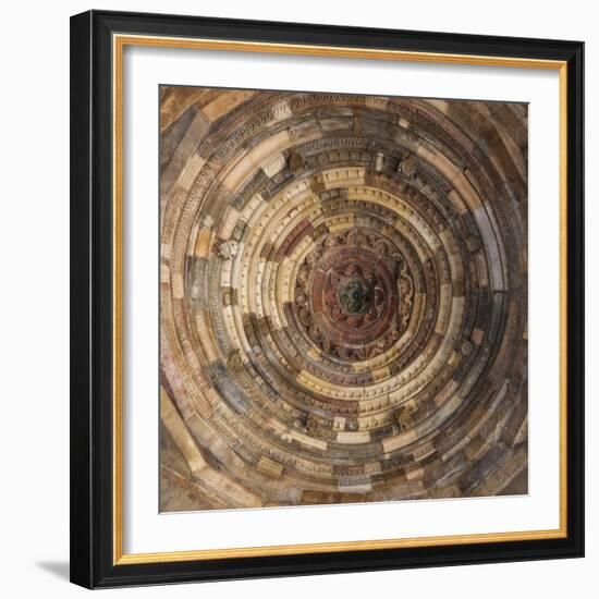 Asia. India, Ceiling details at the Qtub Minar of the Alai-Darwaza complex in New Delhi.-Ralph H. Bendjebar-Framed Photographic Print