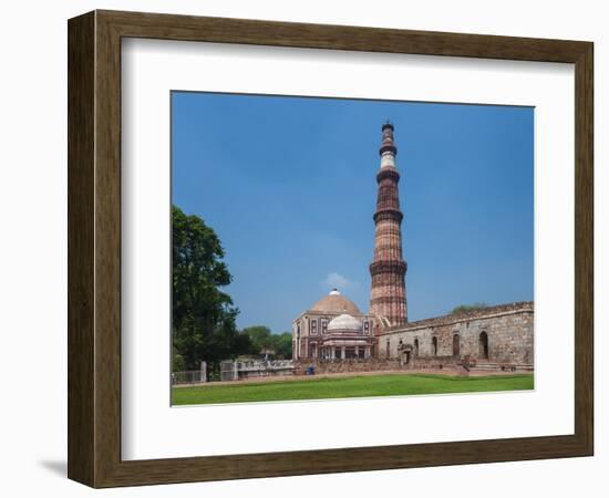 Asia. India, The Qtub Minar of the Alai-Darwaza complex in New Delhi.-Ralph H^ Bendjebar-Framed Photographic Print