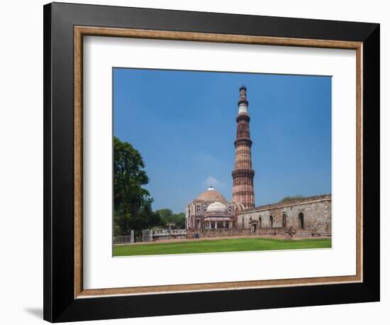 Asia. India, The Qtub Minar of the Alai-Darwaza complex in New Delhi.-Ralph H^ Bendjebar-Framed Photographic Print