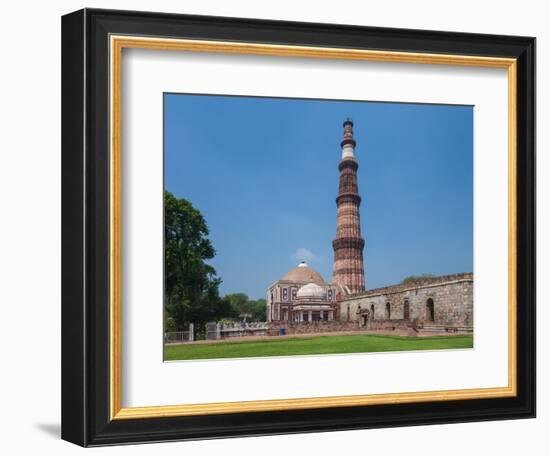 Asia. India, The Qtub Minar of the Alai-Darwaza complex in New Delhi.-Ralph H^ Bendjebar-Framed Photographic Print