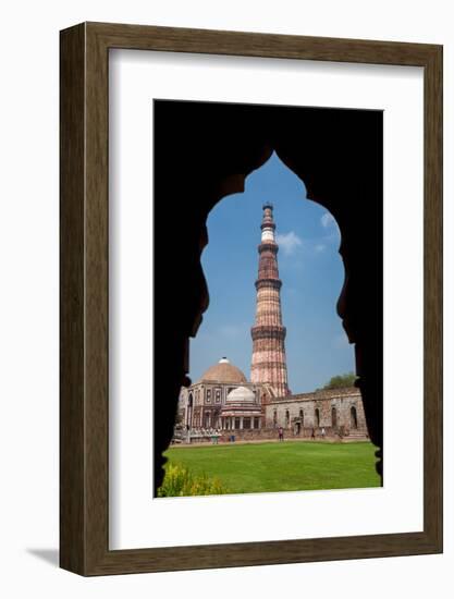 Asia. India, The Qtub Minar of the Alai-Darwaza complex in New Delhi.-Ralph H. Bendjebar-Framed Photographic Print