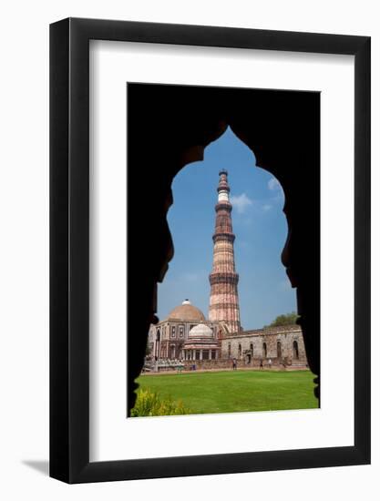 Asia. India, The Qtub Minar of the Alai-Darwaza complex in New Delhi.-Ralph H. Bendjebar-Framed Photographic Print