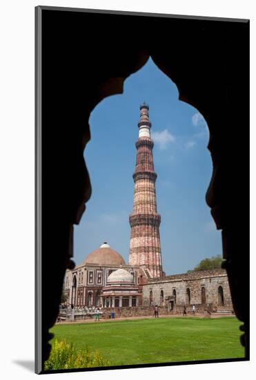 Asia. India, The Qtub Minar of the Alai-Darwaza complex in New Delhi.-Ralph H. Bendjebar-Mounted Photographic Print