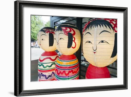 Asia, Japan, Honshu, Decorative Doll Lanterns-Christian Kober-Framed Photographic Print