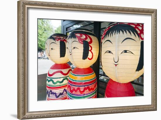 Asia, Japan, Honshu, Decorative Doll Lanterns-Christian Kober-Framed Photographic Print