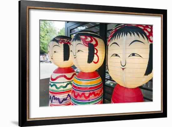 Asia, Japan, Honshu, Decorative Doll Lanterns-Christian Kober-Framed Photographic Print