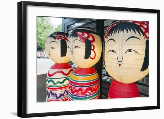 Asia, Japan, Honshu, Decorative Doll Lanterns-Christian Kober-Framed Photographic Print