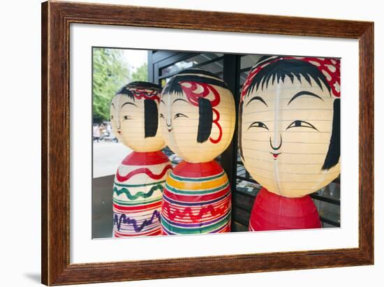 Asia, Japan, Honshu, Decorative Doll Lanterns-Christian Kober-Framed Photographic Print