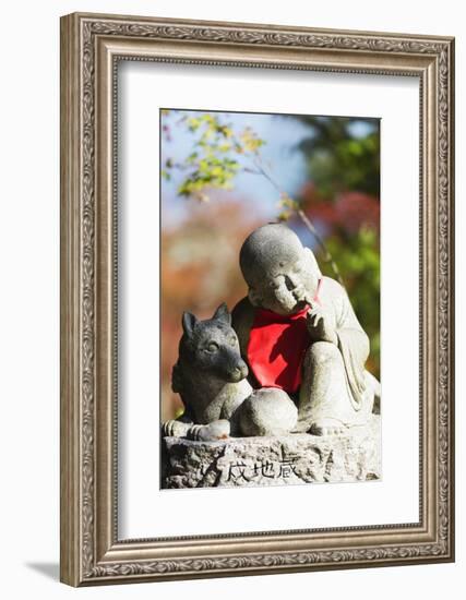 Asia, Japan, Honshu, Hiroshima Prefecture, Miyajima Island, Statue in Daisho in Temple-Christian Kober-Framed Photographic Print