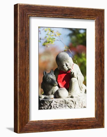 Asia, Japan, Honshu, Hiroshima Prefecture, Miyajima Island, Statue in Daisho in Temple-Christian Kober-Framed Photographic Print